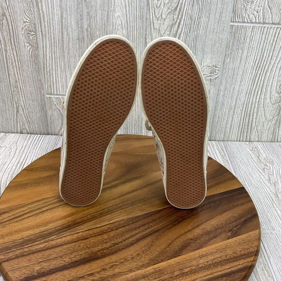 Vans Off the Wall Women’s 11 Tan Gold Palm Tree Sneakers Shoes - Picture 9 of 12